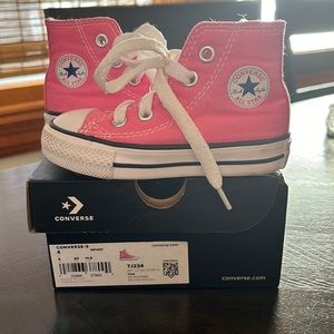 Baby Girl Infant Pink Converse All Star Hi-Tops Size 4 High Top